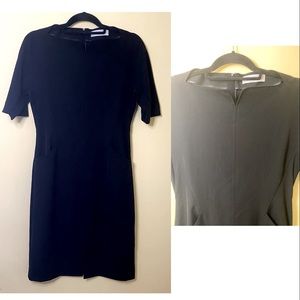 MM. LAFLEUR Designer High Neckline Short Sleeve Straight Dress Size 6 Black